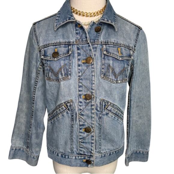 Marc Jacobs Y2K vintage designer shrunken denim jean jacket light wash size XS